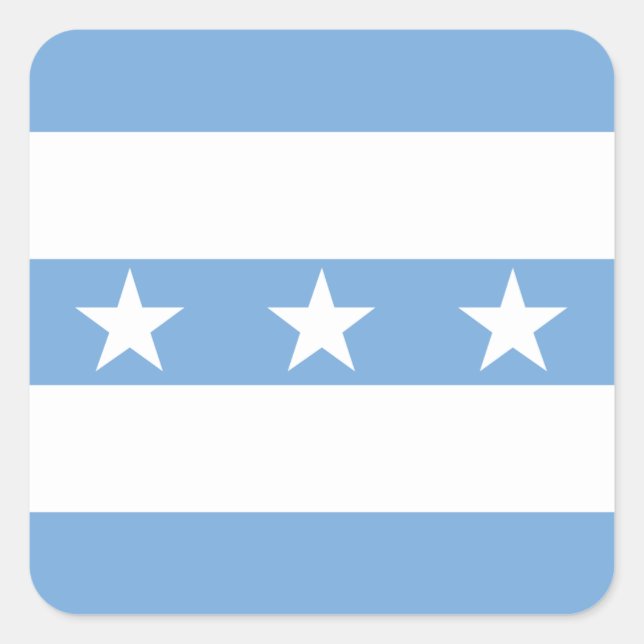 Flagge von Guayaquil, Ecuador Quadratischer Aufkleber (Vorderseite)