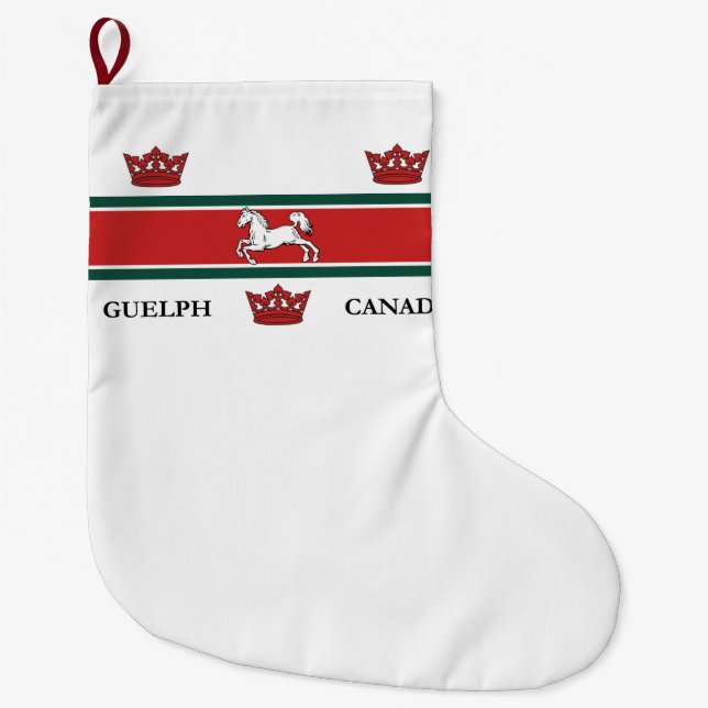 Flagge von Guelph (Ontario, Kanada) Großer Weihnachtsstrumpf (Vorderseite)