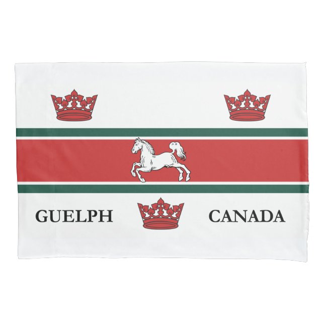 Flagge von Guelph (Ontario, Kanada) Kissenbezug (Vorderseite-Links)