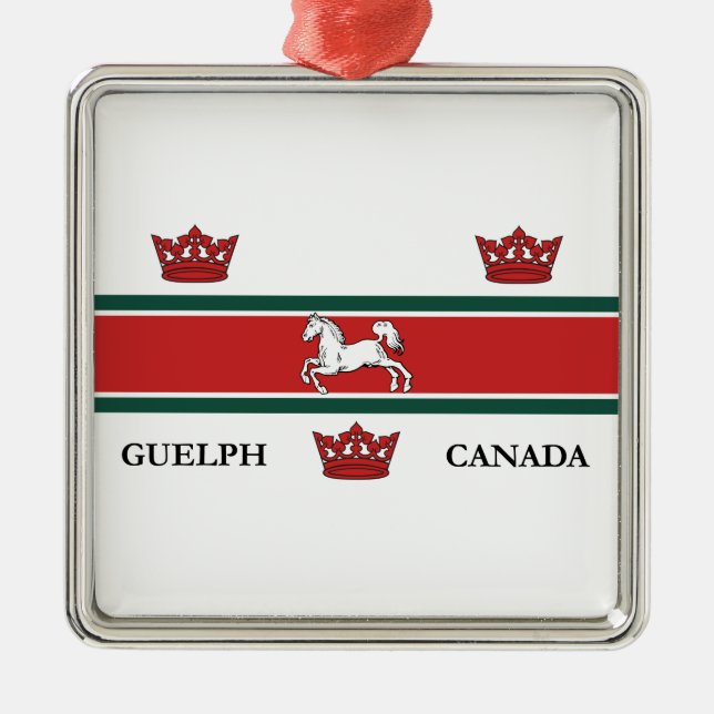 Flagge von Guelph (Ontario, Kanada) Ornament Aus Metall (Vorne)