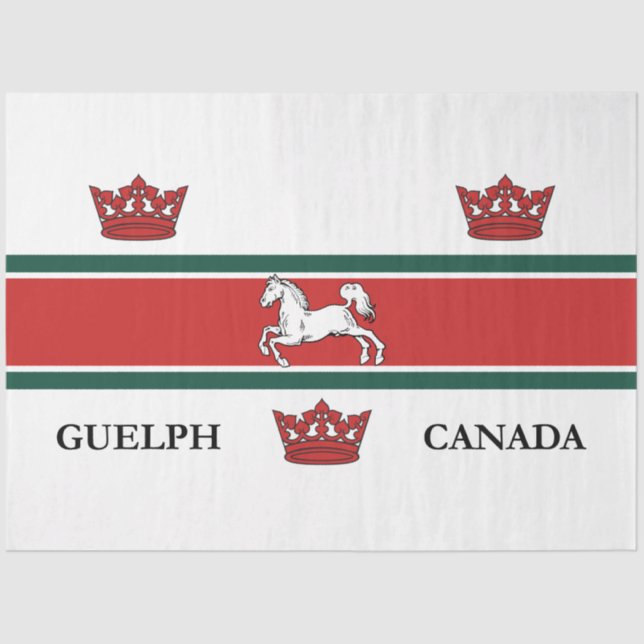 Flagge von Guelph (Ontario, Kanada) Seidenpapier (Vorderseite)