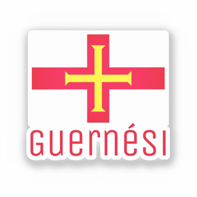 Flagge von Guernési Aufkleber (Vorderseite)