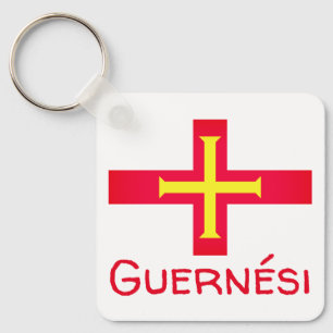 Flagge von Guernési Schlüsselanhänger