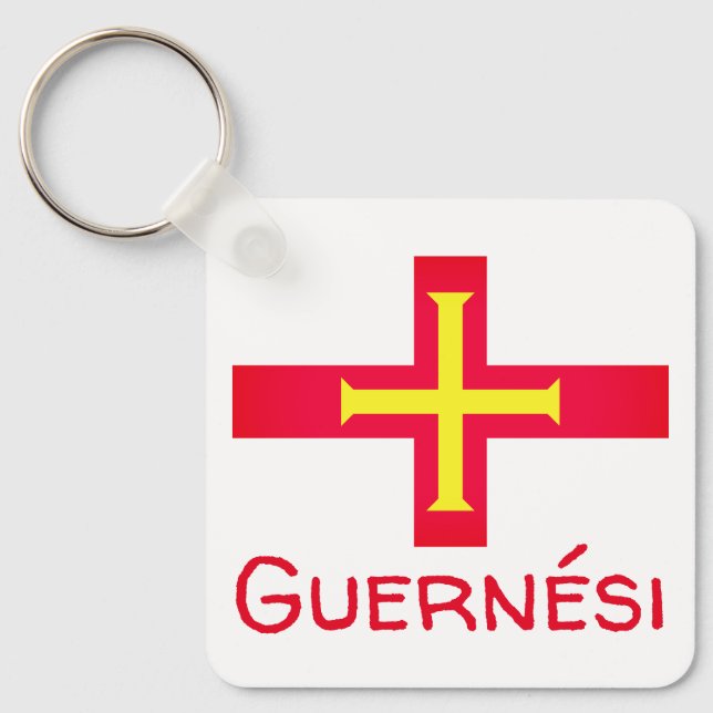 Flagge von Guernési Schlüsselanhänger (Vorderseite)