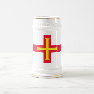 Flagge von Guernsey Bierglas