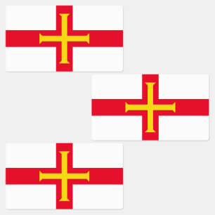 Flagge von Guernsey Etiketten