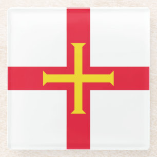 Flagge von Guernsey Glasuntersetzer