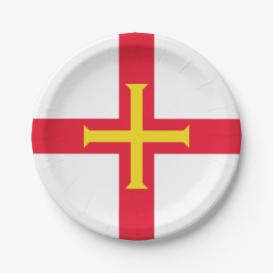 Flagge von Guernsey Pappteller