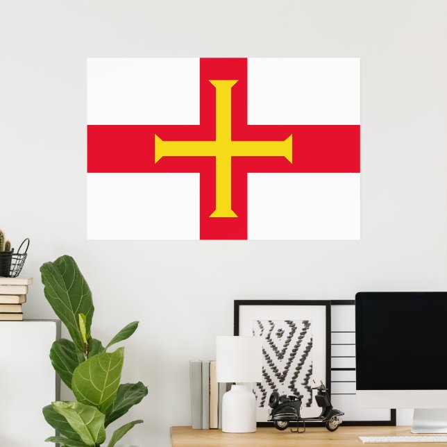 Flagge von Guernsey Poster (Heimbüro)
