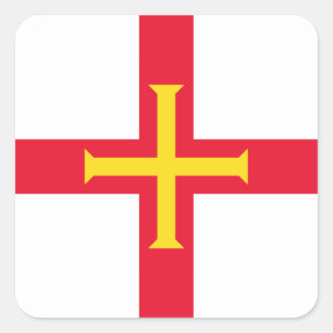 Flagge von Guernsey Quadratischer Aufkleber