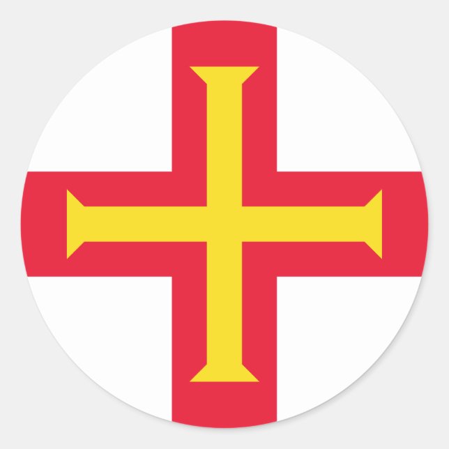 Flagge von Guernsey Runder Aufkleber (Vorderseite)