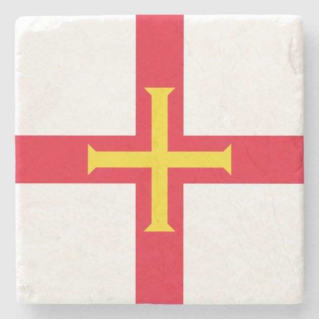 Flagge von Guernsey Steinuntersetzer (Vorderseite)