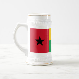 Flagge von Guinea-Bissau Bierglas