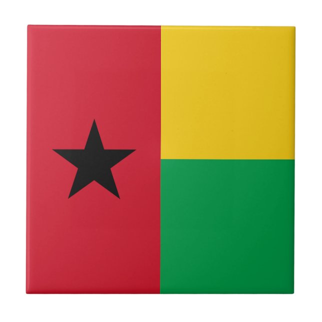 Flagge von Guinea-Bissau Fliese (Vorderseite)