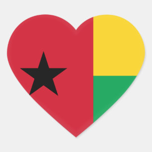 Flagge von Guinea-Bissau Herz-Aufkleber