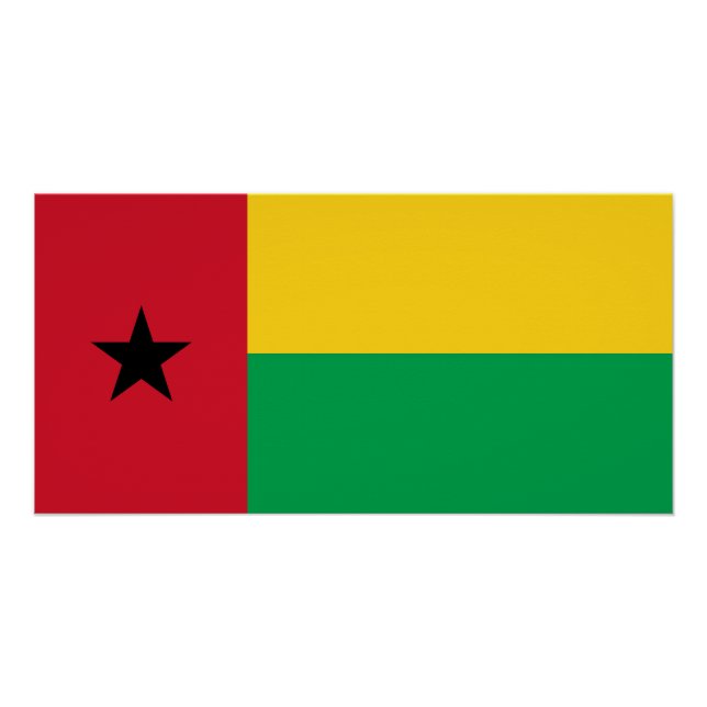 Flagge von Guinea-Bissau Poster (Vorderseite)