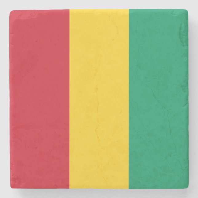 Flagge von Guinea Steinuntersetzer (Vorderseite)
