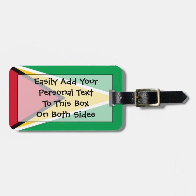 Flagge von Guyana Easy ID Persönlich Gepäckanhänger (Vorderseite horizontal)