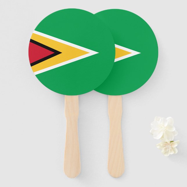 Flagge von Guyana Fächer (Vorne und Hinten)