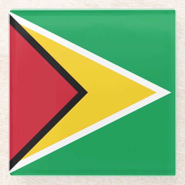 Flagge von Guyana Glasuntersetzer (Vorderseite)