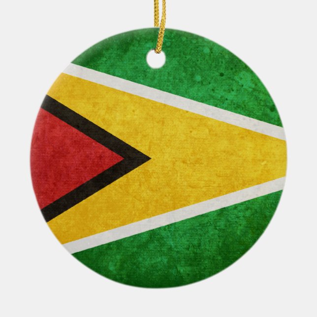 Flagge von Guyana Keramik Ornament (Vorne)
