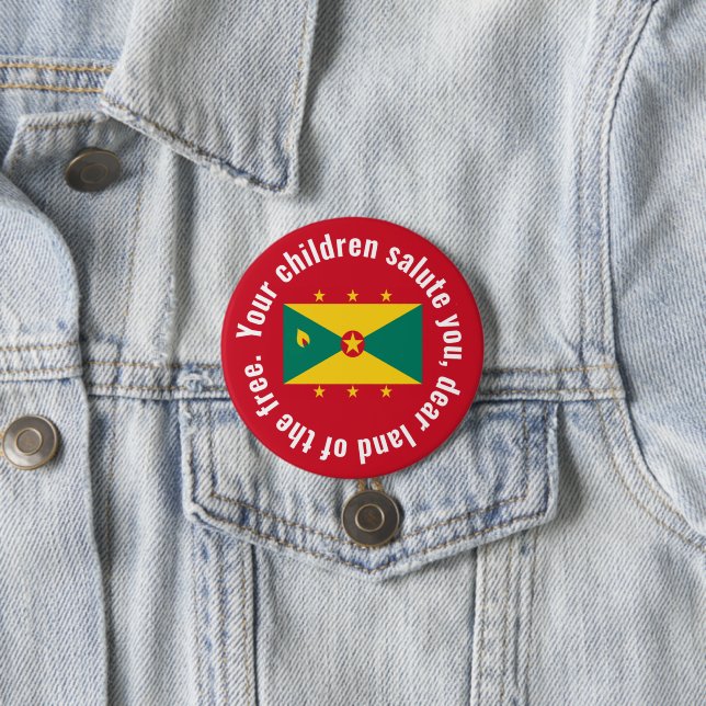 Flagge von Guyana Nationalhymne Rot Grün Gelb Button (Beispiel)