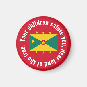 Flagge von Guyana Nationalhymne Rot Grün Gelb Magnet