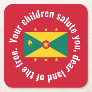 Flagge von Guyana Nationalhymne Rot Grün Gelb Rechteckiger Pappuntersetzer