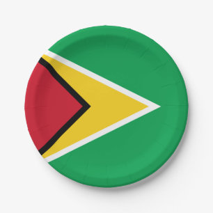 Flagge von Guyana Pappteller