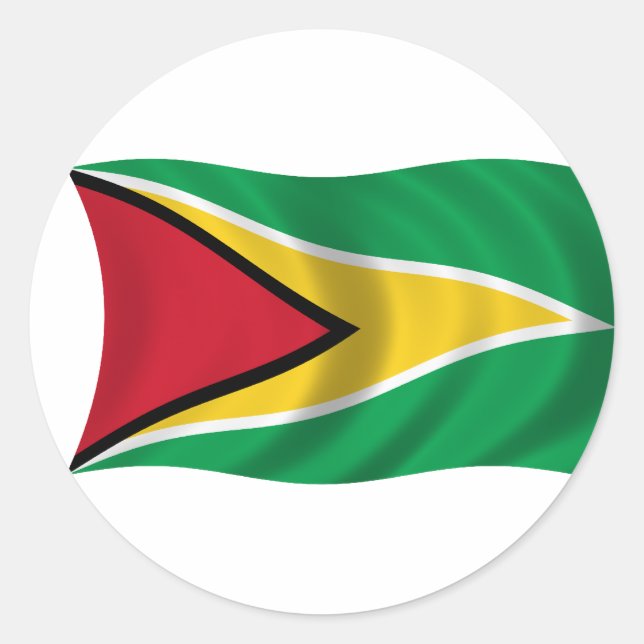 Flagge von Guyana Runder Aufkleber (Vorderseite)