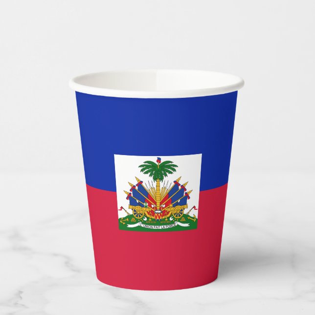 Flagge von Haiti Pappbecher (Links)