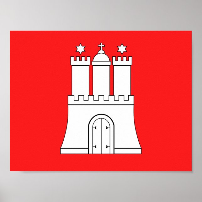 Flagge von Hamburg Poster (Vorne)
