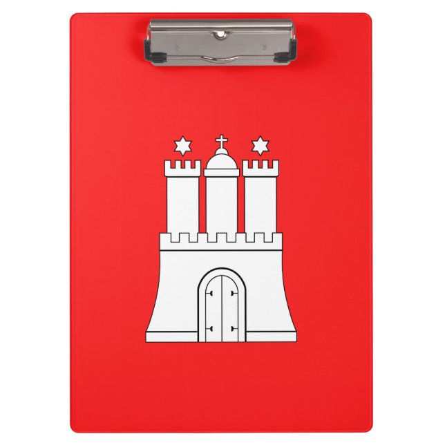 Flagge von Hamburg Zwischenablage Klemmbrett (Vorderseite)