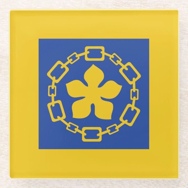 Flagge von Hamilton, Untersetzer von Ontario-Glas (Vorderseite)