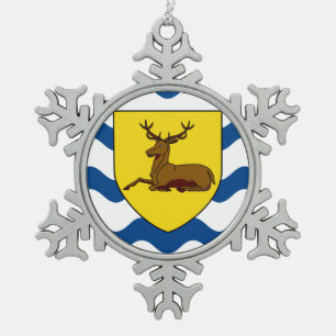 Flagge von Hertfordshire Schneeflocken Zinn-Ornament