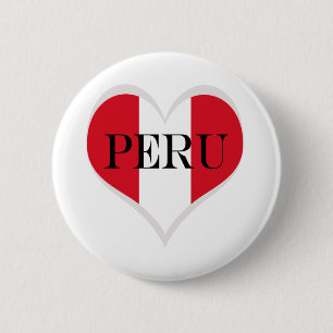 Flagge von Herzen Perus Pabellón Nacional Button