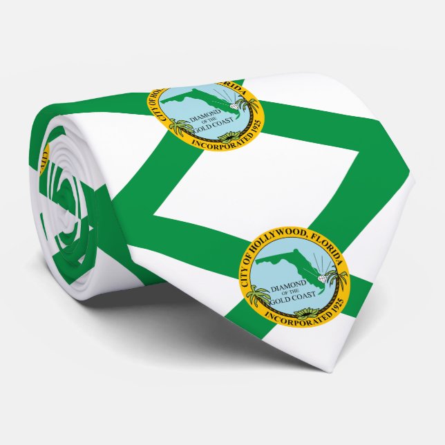 Flagge von Hollywood, Florida Krawatte (Gerollt)