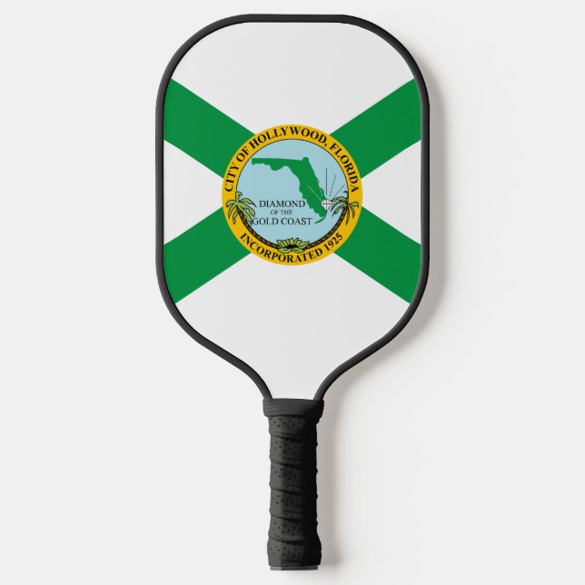 Flagge von Hollywood, Florida Pickleball Schläger (Vorderseite)