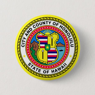 Flagge von Honolulu, Hawai’i Button