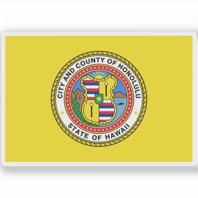 Flagge von Honolulu, Hawaii Aufkleber (Vorderseite)