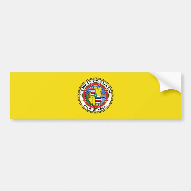 Flagge von Honolulu (Hawaii) Autoaufkleber (Vorne)