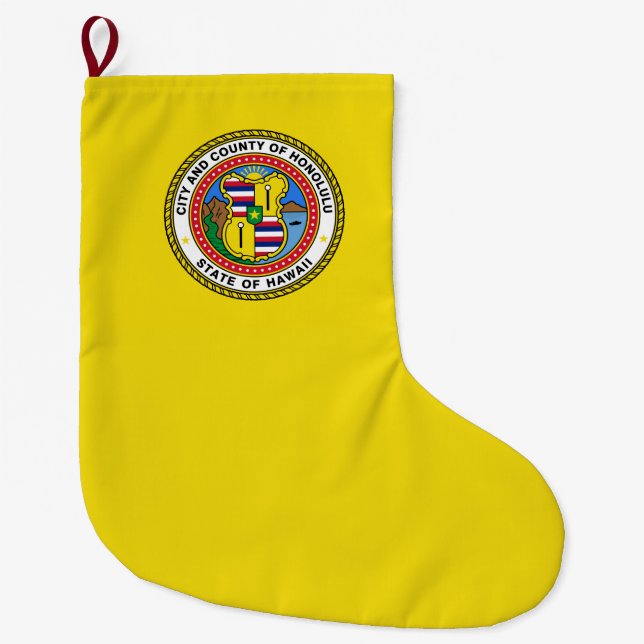 Flagge von Honolulu (Hawaii) Großer Weihnachtsstrumpf (Vorderseite)