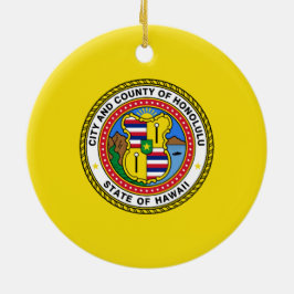 Flagge von Honolulu (Hawaii) Keramik Ornament