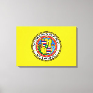 Flagge von Honolulu (Hawaii) Leinwanddruck