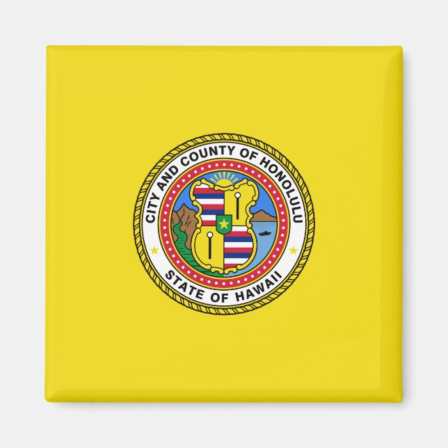 Flagge von Honolulu (Hawaii) Magnet (Vorne)