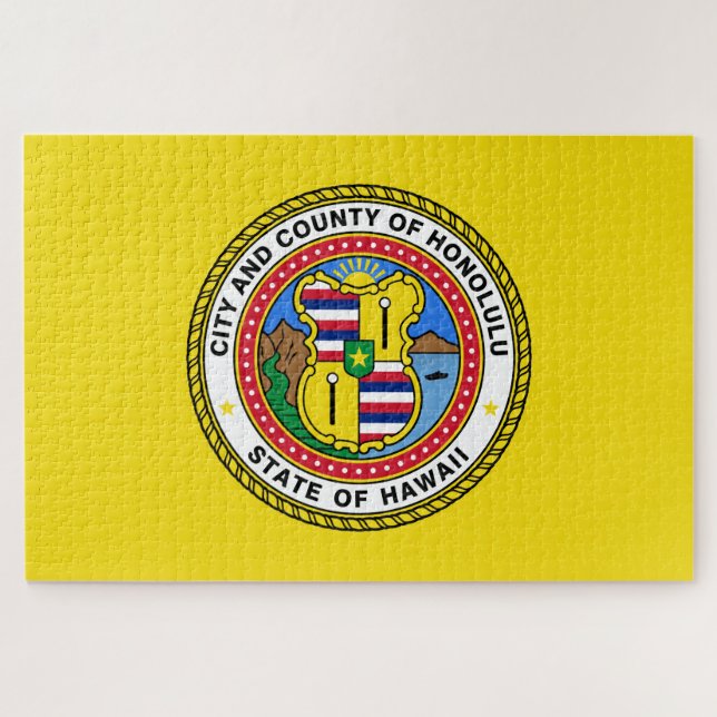 Flagge von Honolulu (Hawaii) Puzzle (Horizontal)