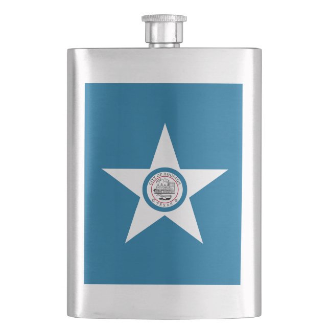Flagge von Houston, Texas Flask Flachmann (Vorderseite)
