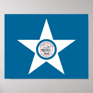 Flagge von Houston, Texas Poster