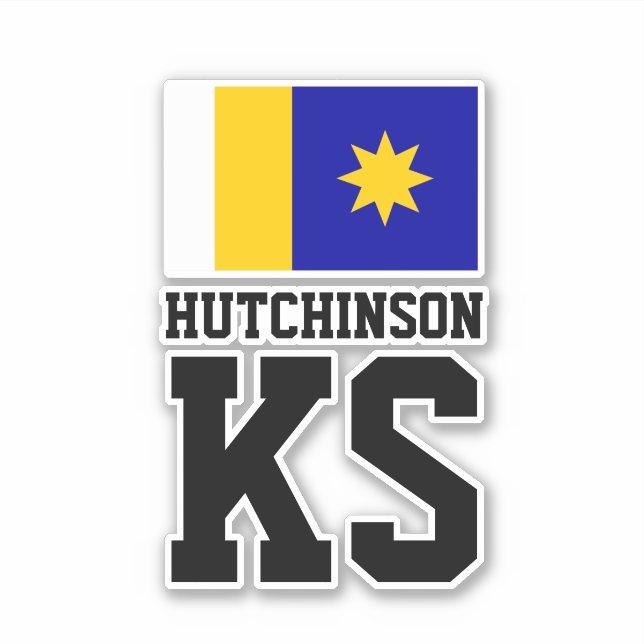 Flagge von Hutchinson, Kansas Aufkleber (Vorderseite)