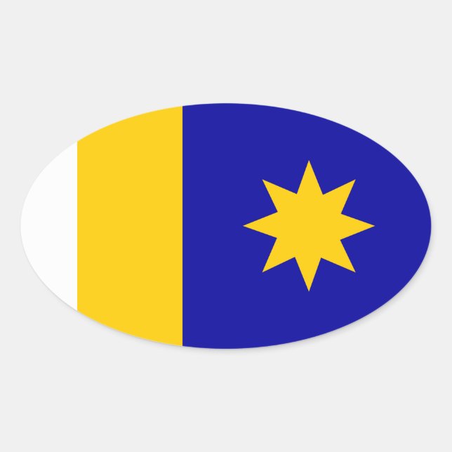 Flagge von Hutchinson, Kansas Ovaler Aufkleber (Vorderseite)